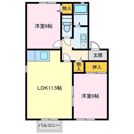 セジュール拾石の物件間取画像